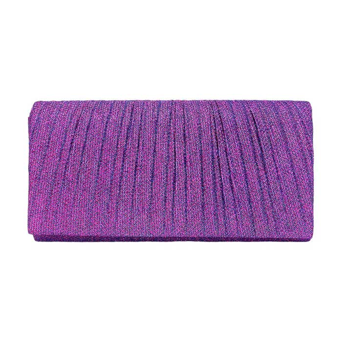 Purple, From day to night, this luxurious Pleated Shimmery Evening Clutch Crossbody Bag is the perfect companion. Boasting a pleated shimmery exterior, this clutch oozes sophistication and exclusivity. Slip it into your wardrobe, make a statement! Perfect Gift Birthday, Christmas, Anniversary, Wedding, Cumpleanos, Anniversario