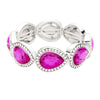 Purple Rhinestone Trim Teardrop Crystal Stretch Evening Bracelet, Get ready with these Stretch Bracelet, put on a pop of color to complete your ensemble. Perfect for adding just the right amount of shimmer & shine and a touch of class to special events. Perfect Birthday Gift, Anniversary Gift, Mother's Day Gi