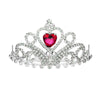 Red Heart Crystal Rhinestone Princess Mini Tiara, this tiara features precious crystal rhinestone and an artistic design. Perfect for adding just the right amount of shimmer & shine, will add a touch of class, beauty and style to your special events. Suitable for Wedding, Engagement, Prom, Dinner Party, Birthday Party, Any Occasion You Want to Be More Charming.