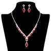 Red Marquise Stone Accented Rhinestone Necklace. Get ready with these Rhinestone Necklace, put on a pop of color to complete your ensemble. Perfect for adding just the right amount of shimmer & shine and a touch of class to special events. Perfect Birthday Gift, Anniversary Gift, Mother's Day Gift, Graduation Gift, Valentine’s Day gift or any special occasion.