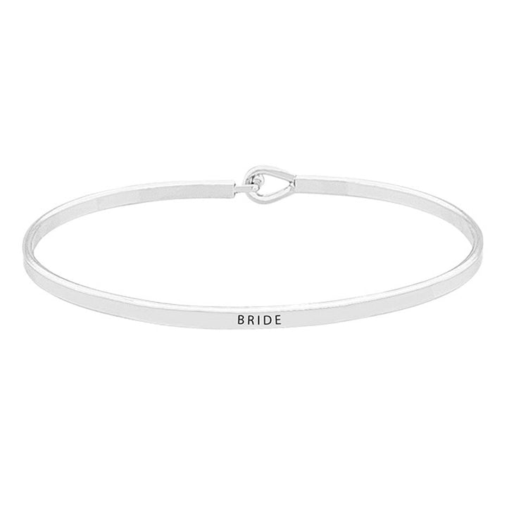 Rhodium Bride Thin Metal Hook Bracelet, is an awesome gift idea for the bride to make her surprised with this beautiful message Bracelet. Perfect choice for the wedding, reception, anniversary, thank you, special occasion, bachelorette Party and wedding shower, etc. to have a unique and beautiful look with the wedding or special outfit. 