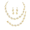 Rhodium Gold 3PCS Crystal Rhinestone Marquise Necklace Set. Stunning jewelry sets suits any style and occasion wear over your favorite tops and dresses this season!  Adds the perfect accent to your wardrobe. A timeless treasure designed to accent the neckline adds a gorgeous stylish glow to any outfit style, jewelry that fits your lifestyle! This piece is versatile and goes with practically anything! A fabulous gift, ideal for your loved one or yourself.