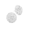 Rhodium Pave Crystal Dome Earrings, pave crystal dome earrings fun handcrafted jewelry that fits your lifestyle, adding a pop of pretty color. Enhance your attire with these vibrant artisanal earrings to show off your fun trendsetting style. Great gift idea for Wife, Mom, or your Loving One.