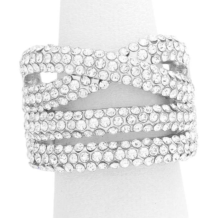 Rhodium Twisted Rhinestone Stretch Ring, is a beautifully crafted design that adds a gorgeous glow to your special outfit. This rhinestone stretch ring fits your lifestyle on special occasions! This rhinestone stretch ring is the ideal gift for your loved ones, Lover, girlfriend, wife, mother, couple, Valentine, etc.