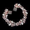 Rose Gold Floral Pave Glass Crystal Hair Comb, Crystal Flower Detailed Glass Pave Accented Statement Hair Comb, Perfect for adding just the right amount of shimmer & shine, will add a touch of class, beauty and style to your wedding, prom, special events, embellished glass crystal to keep your hair sparkling all day & all night long.