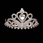 Rose Gold Heart Crystal Rhinestone Princess Mini Tiara, this tiara features precious crystal rhinestone and an artistic design. Perfect for adding just the right amount of shimmer & shine, will add a touch of class, beauty and style to your special events. Suitable for Wedding, Engagement, Prom, Dinner Party, Birthday Party, Any Occasion You Want to Be More Charming.