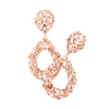 Rose Gold Marquise Round Stone Cluster Open Teardrop Evening Earrings, Look like the ultimate fashionista with these Earrings! Add something special to your outfit! Ideal for parties, weddings, graduation, prom, holidays, pair these studs earrings with any ensemble for a polished look. These earrings pair perfectly with any ensemble from business casual, to night out on the town or a black-tie party.