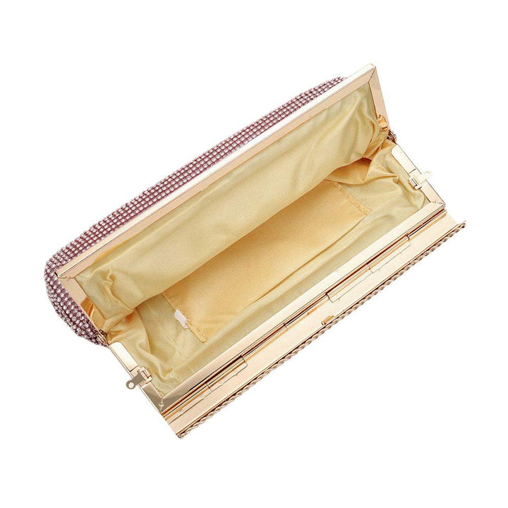 Rose Gold Bling Evening Clutch Crossbody Bag, is a luxurious and versatile accessory, perfect for any formal occasion. Crafted from durable satin, it features a sparkling design for a show-stopping effect. With an adjustable shoulder strap for crossbody wear, it's an ideal piece to carry your essentials in style. 