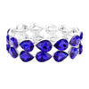 Sapphire Glass Crystal Teardrop Stretch Evening Bracelet. Look like the ultimate fashionista with these Evening Bracelets! Add something special to your outfit! Special It will be your new favorite accessory. Perfect Birthday Gift, Mother's Day Gift, Anniversary Gift, Graduation Gift, Prom Jewelry, Just Because Gift, Thank you Gift.