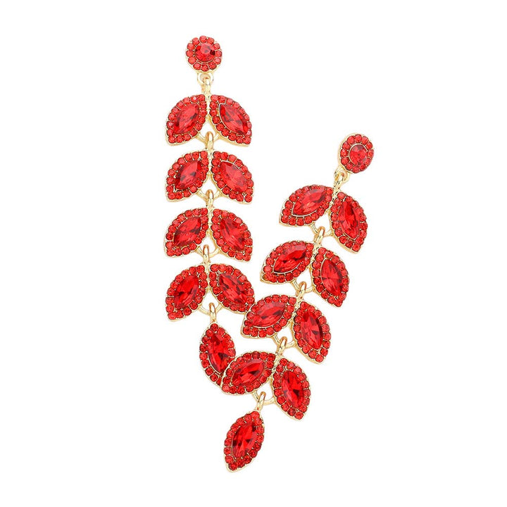 Siam Marquise Stone Cluster Vine Dangle Evening Earrings, elevate your evening look with these exquisite Dangle Evening Earrings. Perfect for your next special occasion! An excellent choice for wearing with any outfit. These beautifully unique designed earrings are suitable as gifts for wife, girlfriend, and mothers.