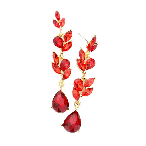 Siam Teardrop Marquise Stone Link Dangle Evening Earrings. Elegant dangle earrings put on a pop of color to complete your ensemble. Beautifully crafted design adds a gorgeous glow to any outfit. Perfect for adding just the right amount of shimmer & shine. Perfect for Birthday Gift, Anniversary Gift, Mother's Day Gift, Graduation Gift.