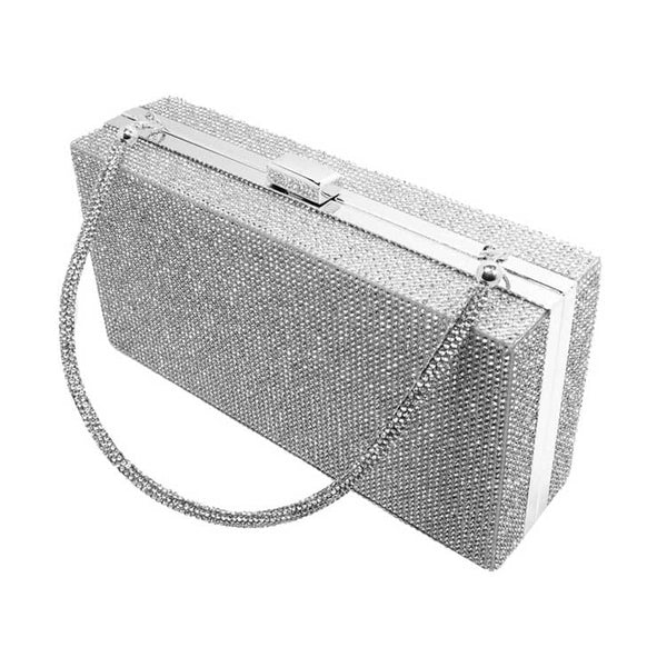 Silver  Bling Rectangle Evening Tote Clutch Crossbody Bag, This high quality Tote Crossbody Bag is both unique and stylish. perfect for money, credit cards, keys or coins and many more things, light and gorgeous. perfectly lightweight to carry around all day. Look like the ultimate fashionista carrying this trendy Rectangle Evening Tote Crossbody Bag!