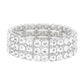 Silver Bubble Stone Cluster Evening Stretch Bracelet, Get ready with these stretch Bracelets to receive the best compliments on any special occasion. Put on a pop of color to complete your ensemble and make you stand out on special occasions. Perfect for adding just the right amount of shimmer & shine and a touch of class to special events.  