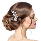 Silver CZ Marquise Stone Accented Flower Hair Comb, features a unique floral design, shimmering cubic zirconia marquise stones. Add a touch of sparkle to your look with this hair comb, perfect for special occasions or everyday wear. An excellent gift item for birthdays, anniversaries, weddings, and other special occasions.