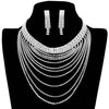 Silver Crystal Rhinestone Multi Layered Evening Choker Necklace, Get ready with this evening choker necklace and put on a pop of shine to complete your ensemble. These classy necklaces are perfect for parties, Weddings, and Evenings. Awesome gift for a birthday, Anniversary, Valentine’s Day, or any special occasion.