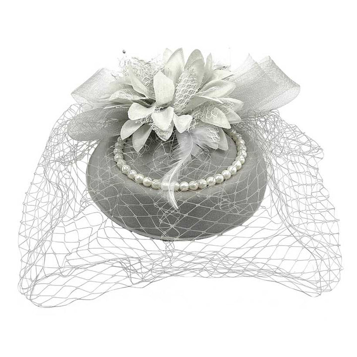 Silver Flower Bead Feather Netting Pearl Fascinator Headband, be the ultimate trendsetter & be prepared to receive compliments wearing this headband with all your stylish outfits! Perfect for everyday wear, special occasions, outdoor festivals, and more. Awesome gift idea for your loved one or yourself.
