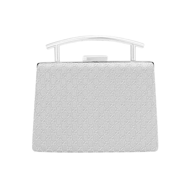 Silver Pattern Detailed Shimmery Evening Tote Crossbody Bag, This tote crossbody bag is uniquely detailed, featuring a bright, sparkly finish giving. This is the perfect evening for any fancy or formal occasion when you want to accessorize your dress, gown, or evening attire during a wedding, formal, or date night.