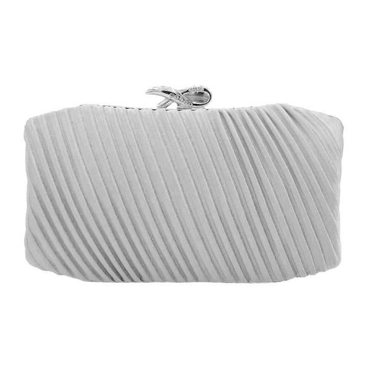 Silver Pleated Clutch Evening Crossbody Bag, is beautifully designed and fit for all occasions & places. Show your trendy side with this awesome clutch crossbody bag. Versatile enough for carrying straight through the week, perfectly lightweight to carry around all day on special occasions. Perfect for makeup, money, credit cards, keys or coins, and many more things. This crossbody bag features a detachable shoulder chain and clasp closure that makes your life easier and trendier.