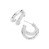 Silver Rhinestone Embellished Split Metal Hoop Earrings, get ready with these rhinestone hoop earrings to receive the best compliments on any special occasion. These classy rhinestone earrings are perfect for parties, Weddings, and Evenings. Awesome gift for birthdays, anniversaries, Valentine’s Day, or any special occasion.