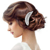 Silver Rhinestone Pave Leaf Hair Comb. Classic Wedding Hair Accessories, fit for bride and bridesmaid. The comb are long enough to fasten it in your hair, won’t hurt your hair. It is easy to take it out. It is perfect for any hair color and type, make you more more glam and shine. Is perfect for wedding, engagement, prom, evening, anniversary, communion, party, banquet, dance, friends? gathering and performance and so on.It must be a perfect complement for your dress.