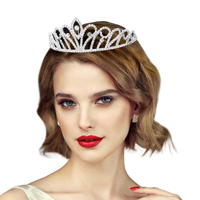 SIlver Rhinestone Princess Tiara. Perfect for adding just the right amount of shimmer & shine, will add a touch of class, beauty and style to your wedding, prom, special events, embellished glass crystal to keep your hair sparkling all day & all night long. Perfect Birthday, Anniversary , Mother's Day, Graduation Gift.