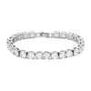 Silver Round Cz Thin Rhinestone Embellished Crystal Exquisite Style Bracelet, sparkle & shine, elegant coil bracelet, easy to put on, take off, comfortable to wear, just the right touch to set off LBD. Special Occasion, Date night, Prom, Evening, Party, Gift, Sweet 16, Quinceañera, Anniversary, Birthday, Perfect Gift for Her