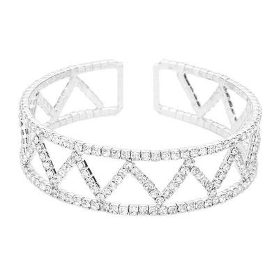 Silver Split Rhinestone Cuff Evening Bracelet, The split rhinestone cuff bracelet adds a sophisticated glow to any outfit. Stylish evening bracelet that is easy to put on, take off and comfortable to wear. Perfect jewelry gift to expand a woman's fashion wardrobe with a classic, timeless style. Awesome gift for birthday, Anniversary, Valentine’s Day or any special occasion.