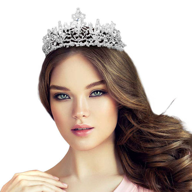 Silver Teardrop Stone Accented Princess Tiara. Elegant and sparkling, this tiara features stones and an artistic design. Makes You More Eye-catching in the Crowd. Suitable for Wedding, Engagement, Prom, Dinner Party, Birthday Party, Any Occasion You Want to Be More Charming.. Perfect for adding just the right amount of shimmer & shine, will add a touch of class, beauty and style to your special events, embellished stone to keep your hair sparkling all day & all night long.