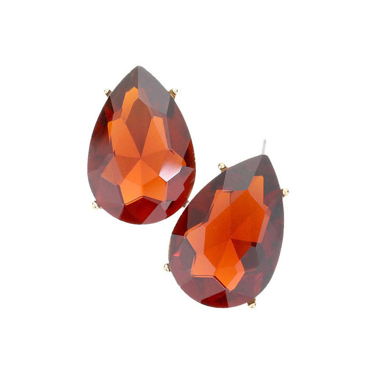 Smoked Topaz Teardrop Stone Evening Earrings, This teardrop stone earring put on a pop of color to complete your ensemble. Teardrop Stone and sparkling design give these stunning earrings an elegant look. Classic, elegant evening earrings for a special occasion, ideal for parties, weddings, graduation, and holidays, pair these evening earrings with any ensemble for a polished look. These earrings pair perfectly with any ensemble from business casual, to a night out on the town or a black-tie party.