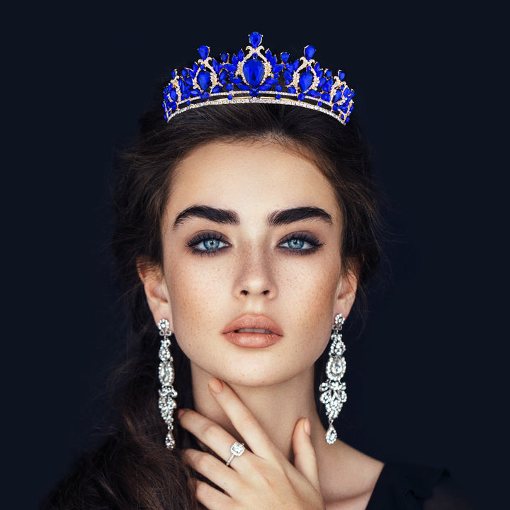 Teardrop Marquise Stone Embellished Pageant Princess Tiara | Pearl ...