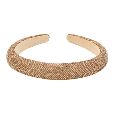 Topaz Bling Padded Headband, Indulge in luxury with our special headband. Featuring a beautiful and glamorous design, this headband is adorned with dazzling bling for a touch of elegance. The padded construction ensures comfort during wear, perfect for adding a touch of sophistication to any outfit.