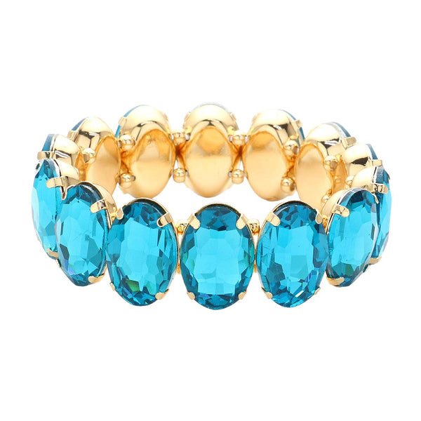 Turquoise Oval Stone Stretch Evening Bracelet, get ready with this oval stone bracelet to receive the best compliments on any special occasion. This classy evening bracelet is perfect for parties, Weddings, and Evenings. Awesome gift for birthdays, anniversaries, Valentine‚Äö√Ñ√¥s Day, or any special occasion.