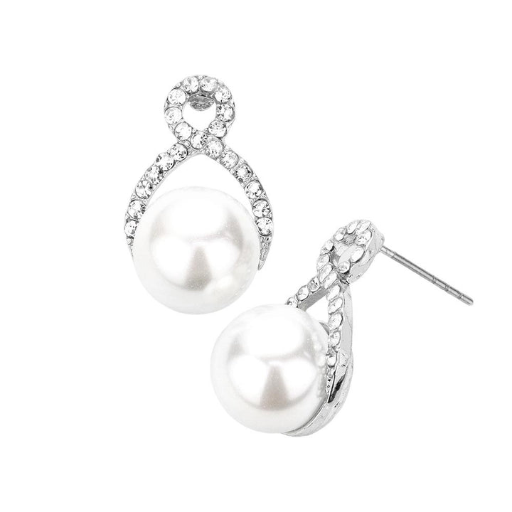 White Asymmetrical Infinity Pearl Stud Earrings, are beautifully decorated to dangle on your earlobes on special occasions for making you stand out from the crowd. Wear these infinity pearl stud earrings to show your unique yet attractive & beautiful choice. Perfect gift for Birthdays, anniversaries, Graduation, etc..