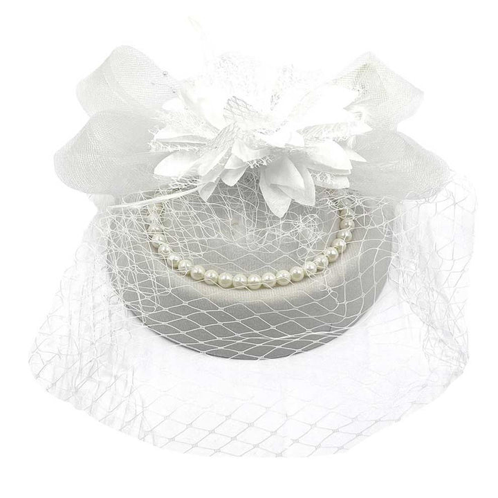 White Flower Bead Feather Netting Pearl Fascinator Headband, be the ultimate trendsetter & be prepared to receive compliments wearing this headband with all your stylish outfits! Perfect for everyday wear, special occasions, outdoor festivals, and more. Awesome gift idea for your loved one or yourself.