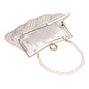 White Oblique Pearl Stone Embellished Evening Clutch Tote Crossbody Bag, is the perfect addition to any formal outfit. Its catchy and awesome appurtenance drags everyone's attraction to you at any place & occasion. Perfect gift ideas for a Birthday, Holiday, Christmas, Anniversary, Valentine's Day, or any special occasion.