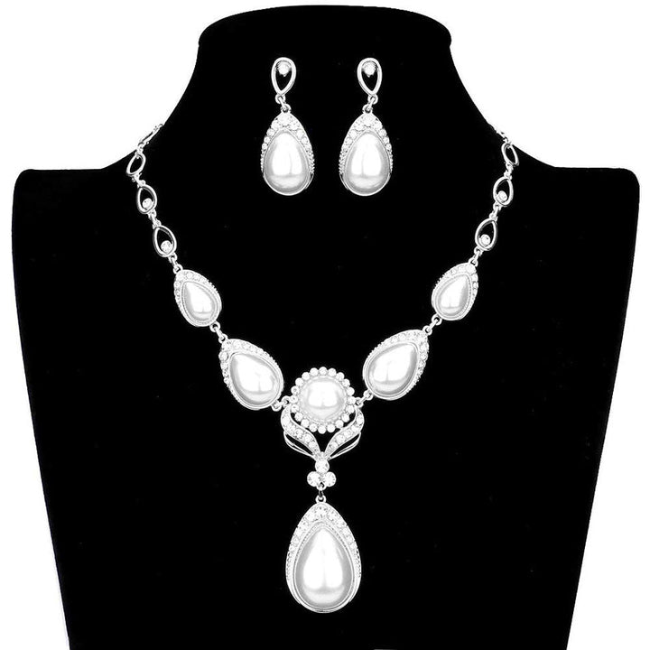 White Pearl Teardrop Accented Necklace. Look like the ultimate fashionista with these Necklace! Add something special to your outfit ! Special It will be your new favorite accessory. Perfect Birthday Gift, Mother's Day Gift, Anniversary Gift, Graduation Gift, Prom Jewelry, Valentine's Day Gift, Thank you Gift.