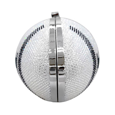 White Rhinestone Football Clutch Bag. Look like the ultimate fashionista when carrying this small chic bag, great for when you need something small to carry or drop in your bag. Keep your keys handy & ready for opening doors as soon as you arrive. Perfect Birthday Gift, Anniversary Gift, Mother's Day Gift.