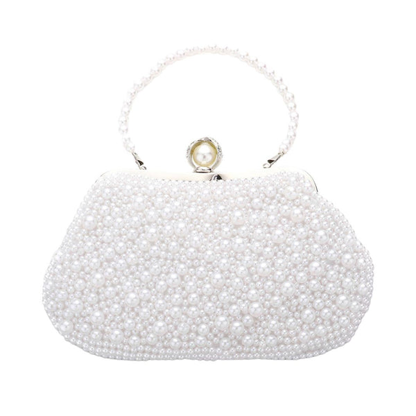 White Trendy Pearl Cluster Evening Tote Clutch Crossbody Bag, is beautifully designed and fit for all special occasions & places. Show your trendy side with this pearl cluster evening tote bag. Perfect gift ideas for a Birthday, Holiday, Christmas, Anniversary, Valentine's Day, and all special occasions.